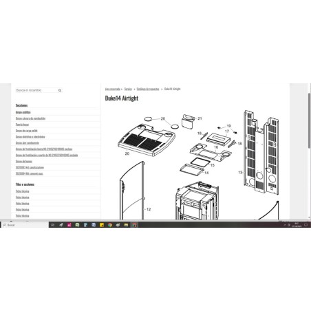 Repuesto junta para estufa CADEL, FREEPOINT, MCZ 220X141