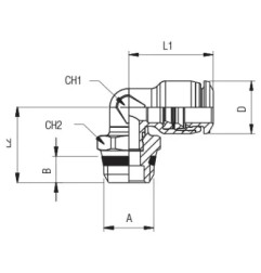 Racor codo para tubo Ø6mm - 1/8