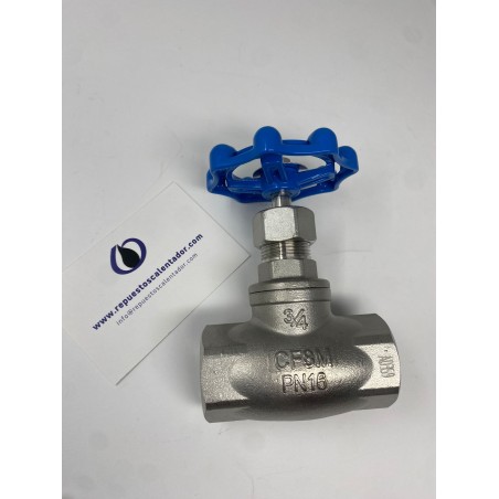 Válvula de globo acero inox DN 3/4 PN16