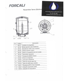 Despiece termo Forcali