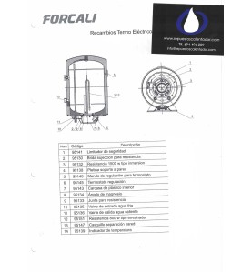 Despiece termo Forcali