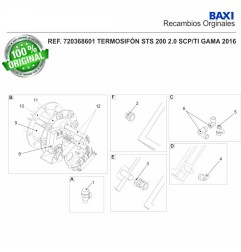 Resistencia tubular 1200w Baxi