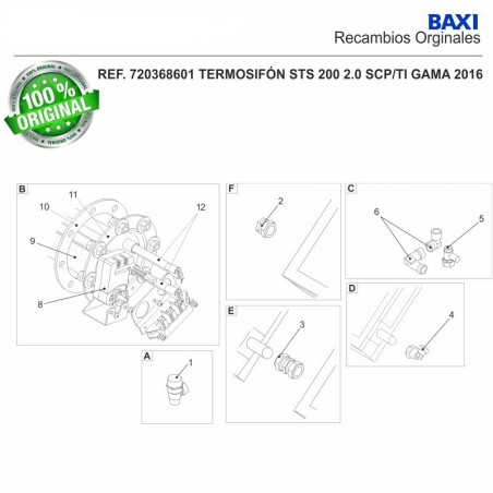 Resistencia tubular 1200w Baxi