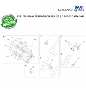 Resistencia tubular 1200w Baxi
