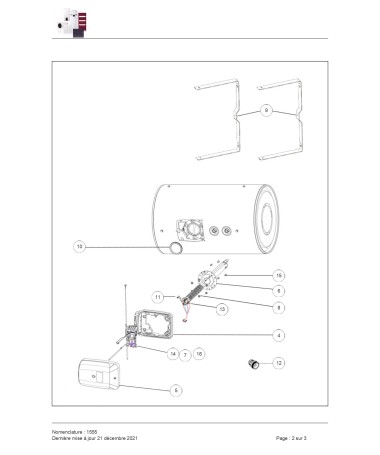 Despiece termo 263125 DURALIS HM 150L 1800M