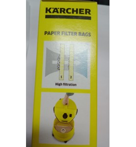 5 Bolsas de filtro de papel para aspiradora Karcher