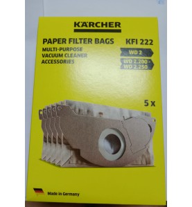 5 Bolsas de filtro de papel para aspiradora Karcher