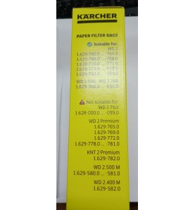 5 Bolsas de filtro de papel para aspiradora Karcher