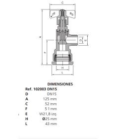 Válvula salida contador DN15