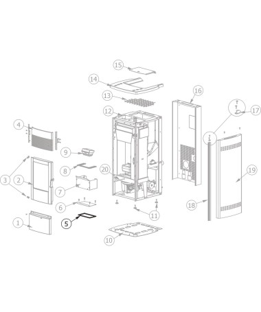Repuesto JUNTA estufa pellets CADEL 22X12 cm