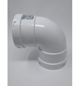 CODO Ø80 H/H ALUMINIO BLANCO 90º para calentador ATMOSFÉRICO