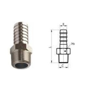Espiga para manguera de 9- Conexión rosca macho 1/2