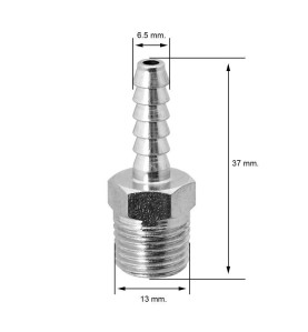 Espiga para manguera de 6 - Conexión rosca macho 1/4
