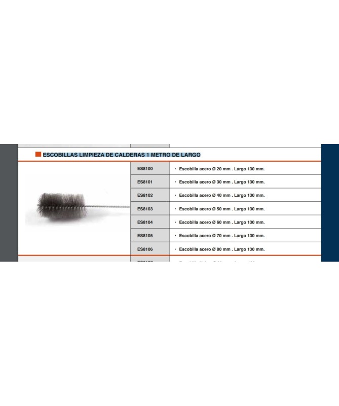 Escobillón acero Ø60 x 13cm + mango. Largo total 97cm