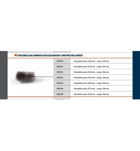 Escobillón acero Ø60 x 13cm + mango. Largo total 97cm