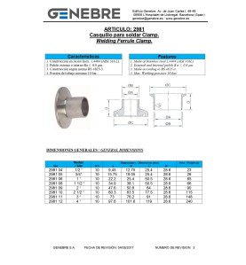 Casquillo acero inox para CLAMP