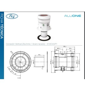 ADAPTADOR COAXIAL VERTICAL 60/100mm (compatible calentador FORCALI)