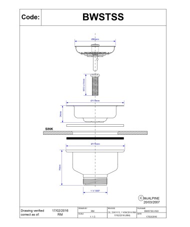 Basket Strainer Waste - Stemball Plug