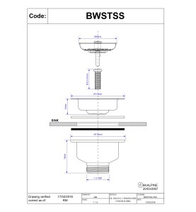 Basket Strainer Waste - Stemball Plug