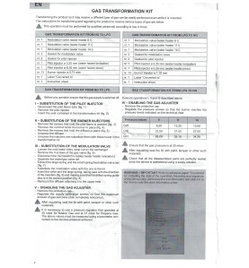 Gas transformation KIT IONO B11BS Manual