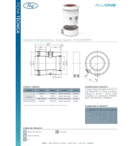 Adaptador vertical 60/100 compatible Fondital