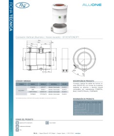 Adaptador vertical 60/100 compatible BAXI