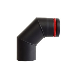 Codo MH Ø 80 90º para estufa pellets Negro Mate
