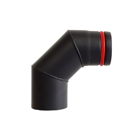 Codo MH Ø 80 90º para estufa pellets Negro Mate