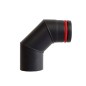 Codo MH Ø 80 90º para estufa pellets Negro Mate