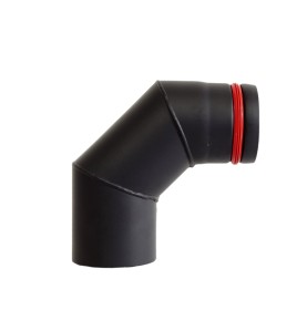 Codo MH Ø 80 90º para estufa pellets Negro Mate