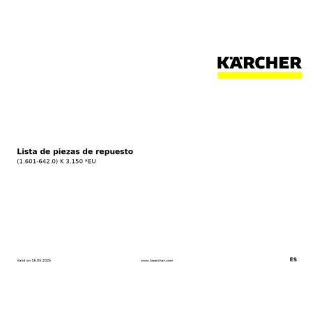 Despiece KARCHER K3.150 referencia 1.601-642.0